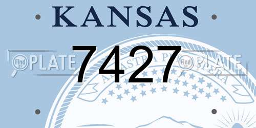 7427 Kansas License Plate