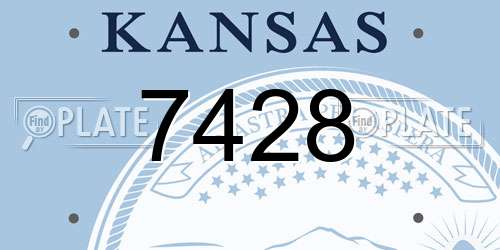 7428 Kansas License Plate