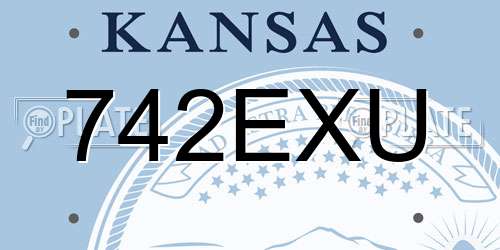 742EXU Kansas License Plate