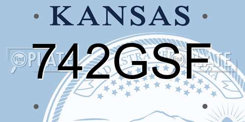 742GSF Kansas License Plate