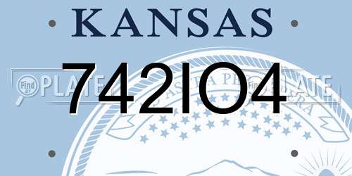 742IO4 Kansas License Plate