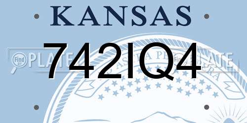 742IQ4 Kansas License Plate