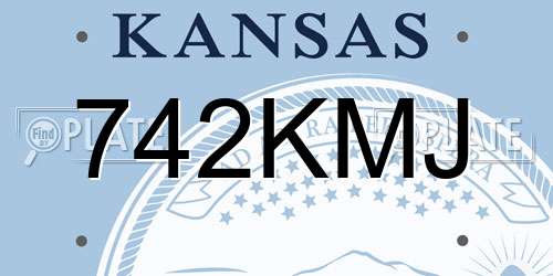 742KMJ Kansas License Plate