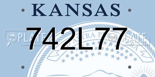 742L77 Kansas License Plate