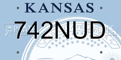 742NUD Kansas License Plate