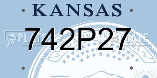 742P27 Kansas License Plate