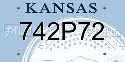 742P72 Kansas License Plate