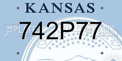 742P77 Kansas License Plate