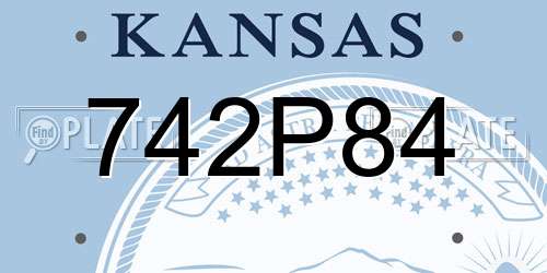 742P84 Kansas License Plate