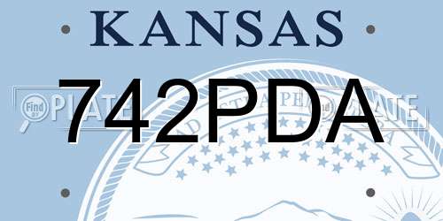 742PDA Kansas License Plate