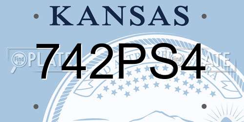 742PS4 Kansas License Plate