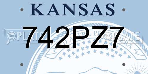 742PZ7 Kansas License Plate