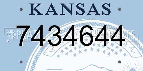 7434644 Kansas License Plate