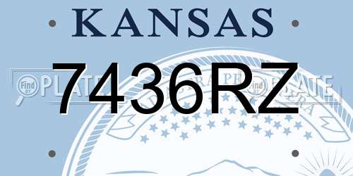 7436RZ Kansas License Plate