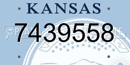 7439558 Kansas License Plate