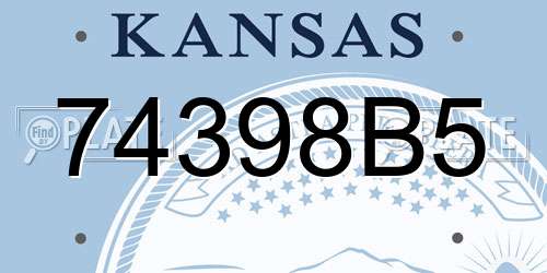 74398B5 Kansas License Plate