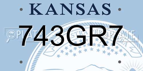 743GR7 Kansas License Plate