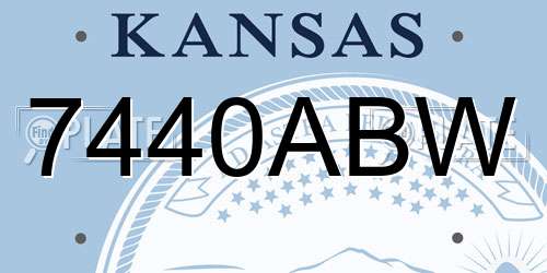 7440ABW Kansas License Plate