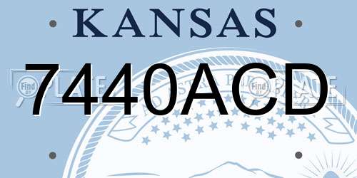7440ACD Kansas License Plate