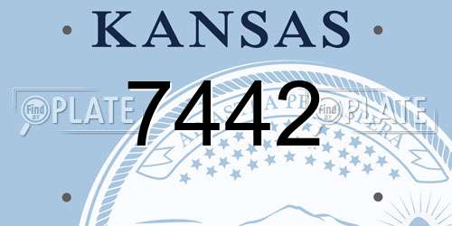 7442 Kansas License Plate
