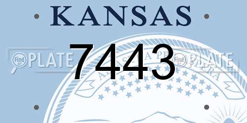 7443 Kansas License Plate