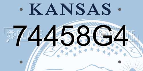 74458G4 Kansas License Plate