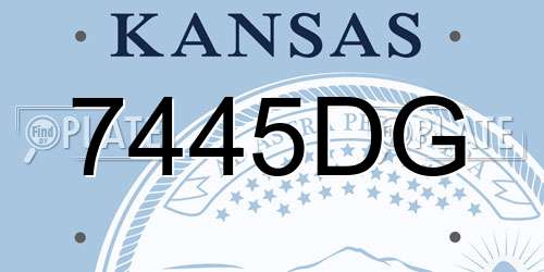 7445DG Kansas License Plate