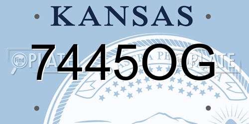 7445OG Kansas License Plate