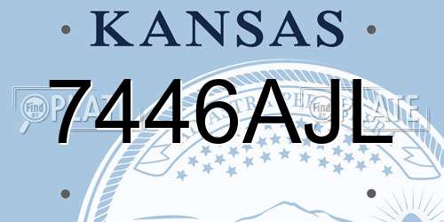 7446AJL Kansas License Plate