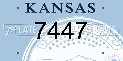7447 Kansas License Plate