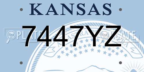 7447YZ Kansas License Plate