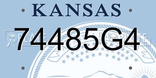 74485G4 Kansas License Plate