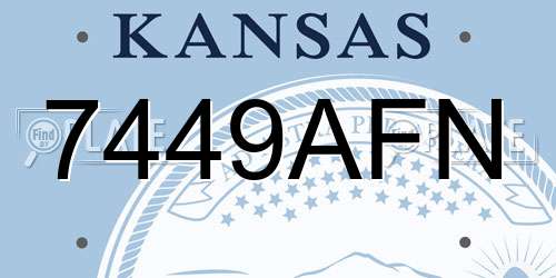 7449AFN Kansas License Plate
