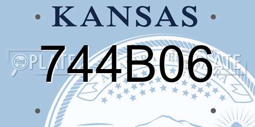 744B06 Kansas License Plate