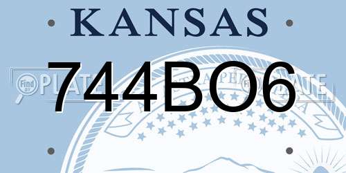 744BO6 Kansas License Plate