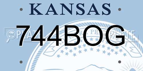 744BOG Kansas License Plate