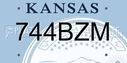 744BZM Kansas License Plate