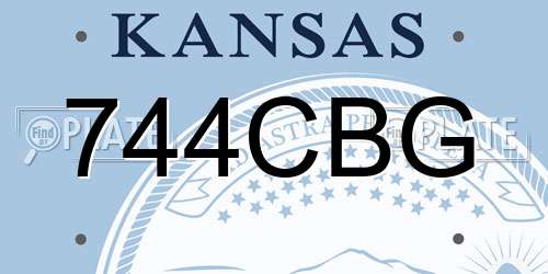 744CBG Kansas License Plate