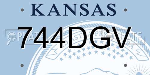 744DGV Kansas License Plate