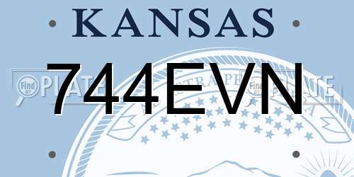 744EVN Kansas License Plate