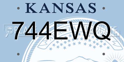 744EWQ Kansas License Plate