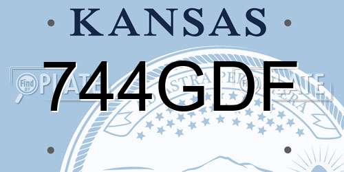 744GDF Kansas License Plate