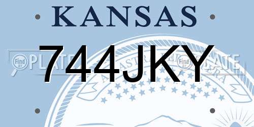 744JKY Kansas License Plate