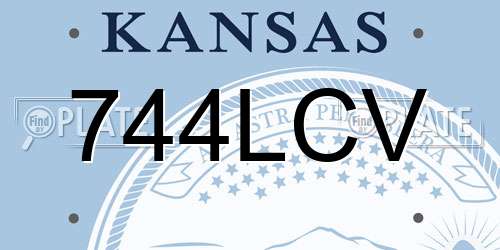 744LCV Kansas License Plate