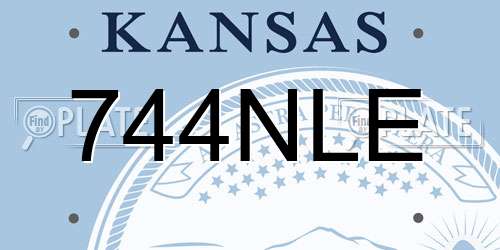 744NLE Kansas License Plate