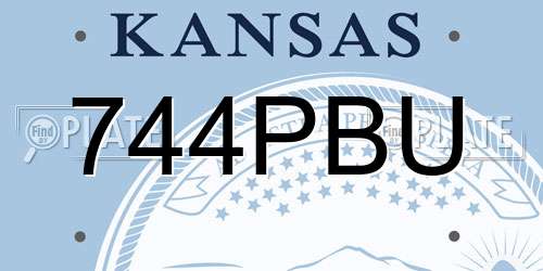 744PBU Kansas License Plate