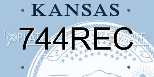 744REC Kansas License Plate
