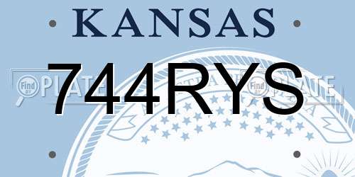 744RYS Kansas License Plate