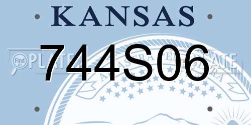 744S06 Kansas License Plate