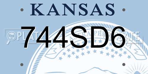 744SD6 Kansas License Plate
